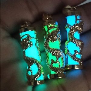 Rose Gold Layered Beautiful Glow in the dark stone resin pendant